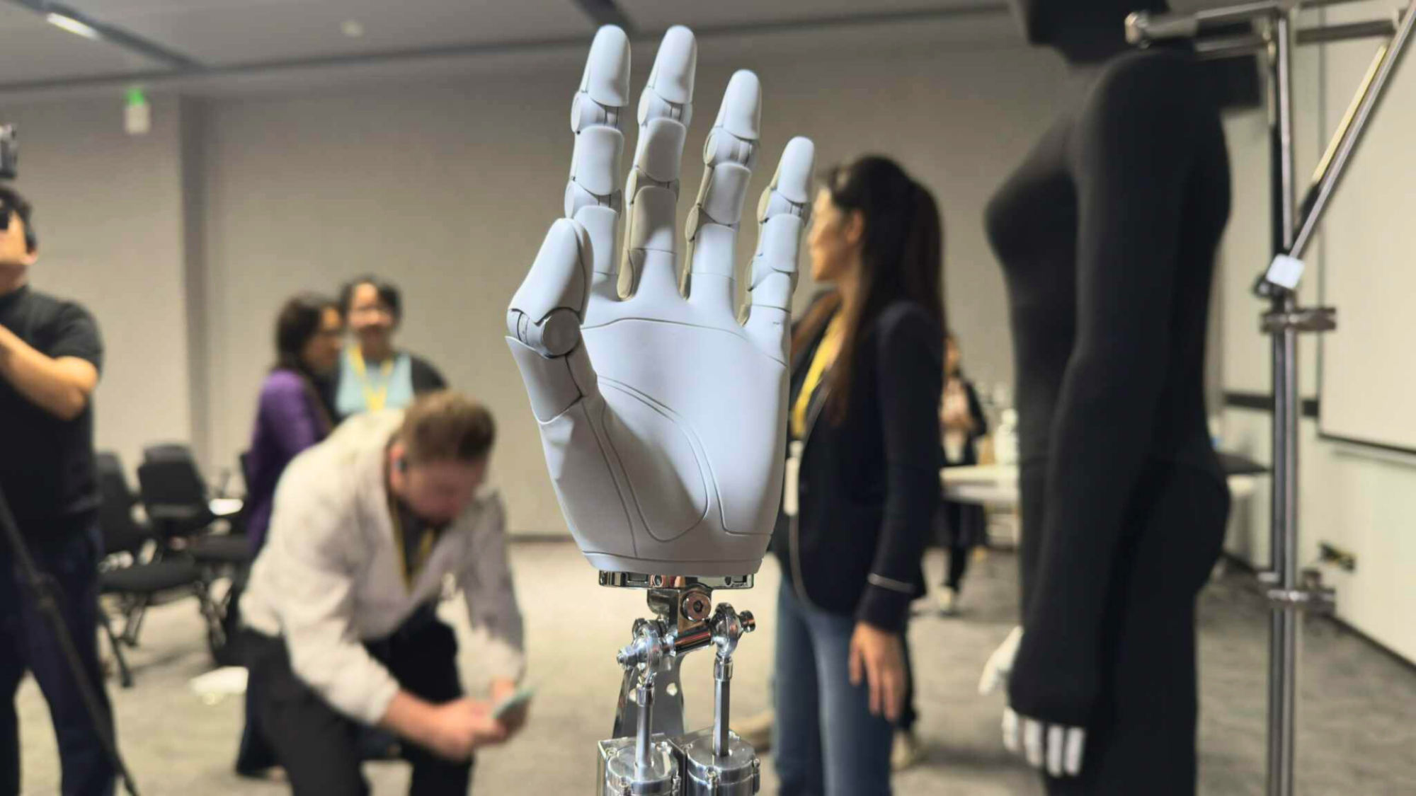 A close up of the XPENG IRON's hand.