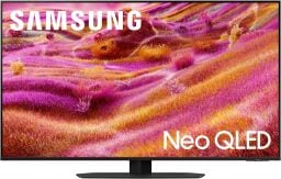 Samsung Neo QLED TV with pink and orange field screensaver