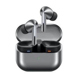 A pair of Samsung Galaxy Buds 3 Pro AI True Wireless Bluetooth Earbuds