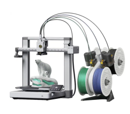 Bambu Lab 3D printer making polar bear figurine