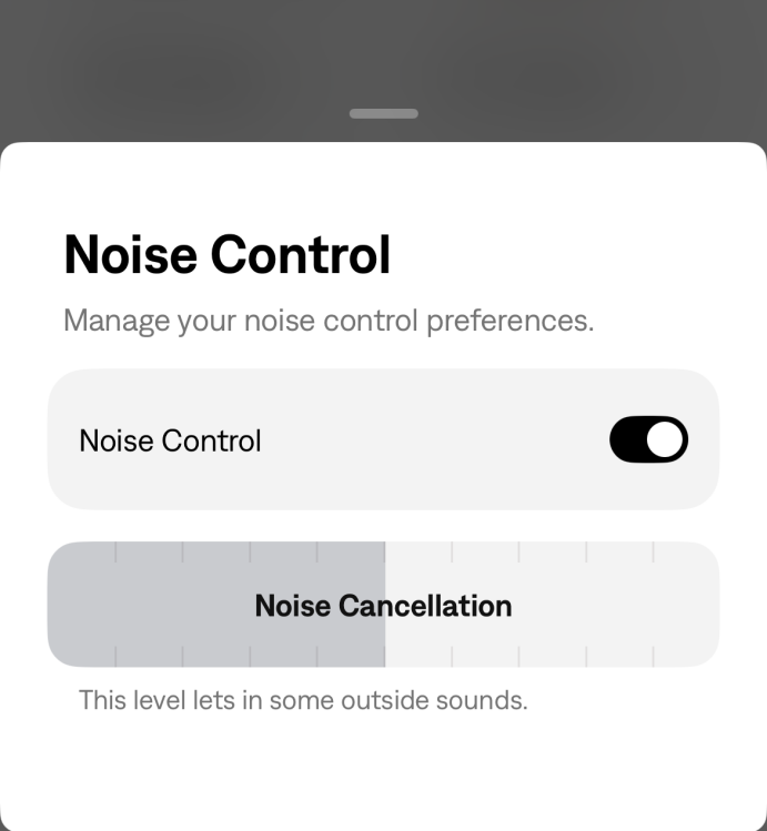 adjustable anc screenshot in bose app