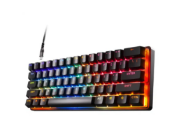 SteelSeries gaming keyboard with rainbow lit keys