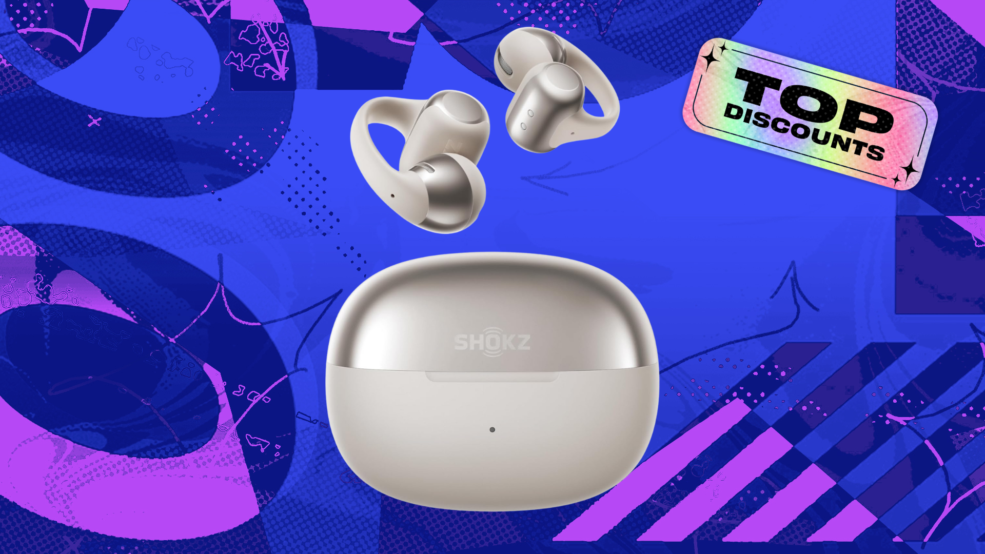 shokz opendots one on abstract background