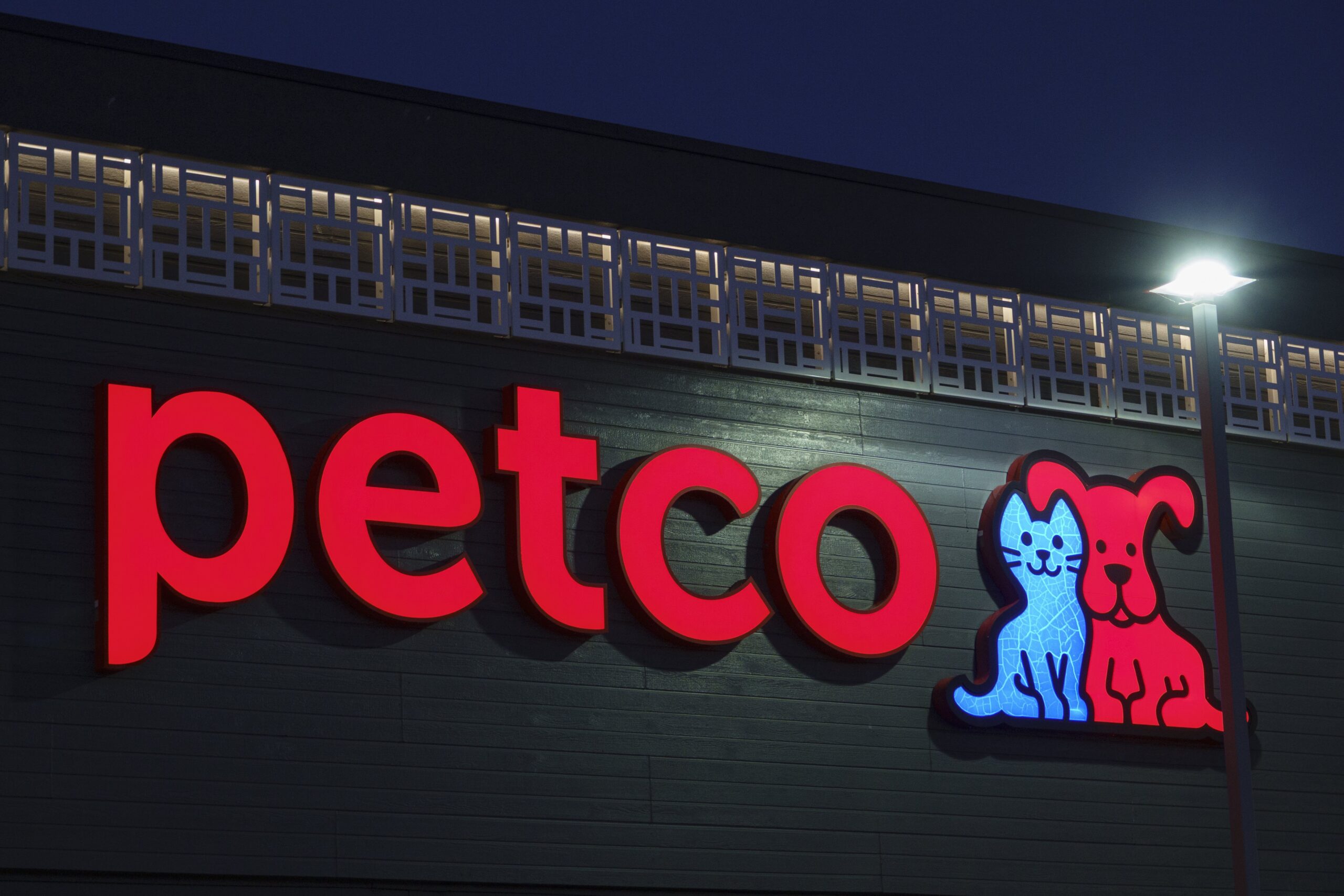 A Petco logo is displayed outside their store
