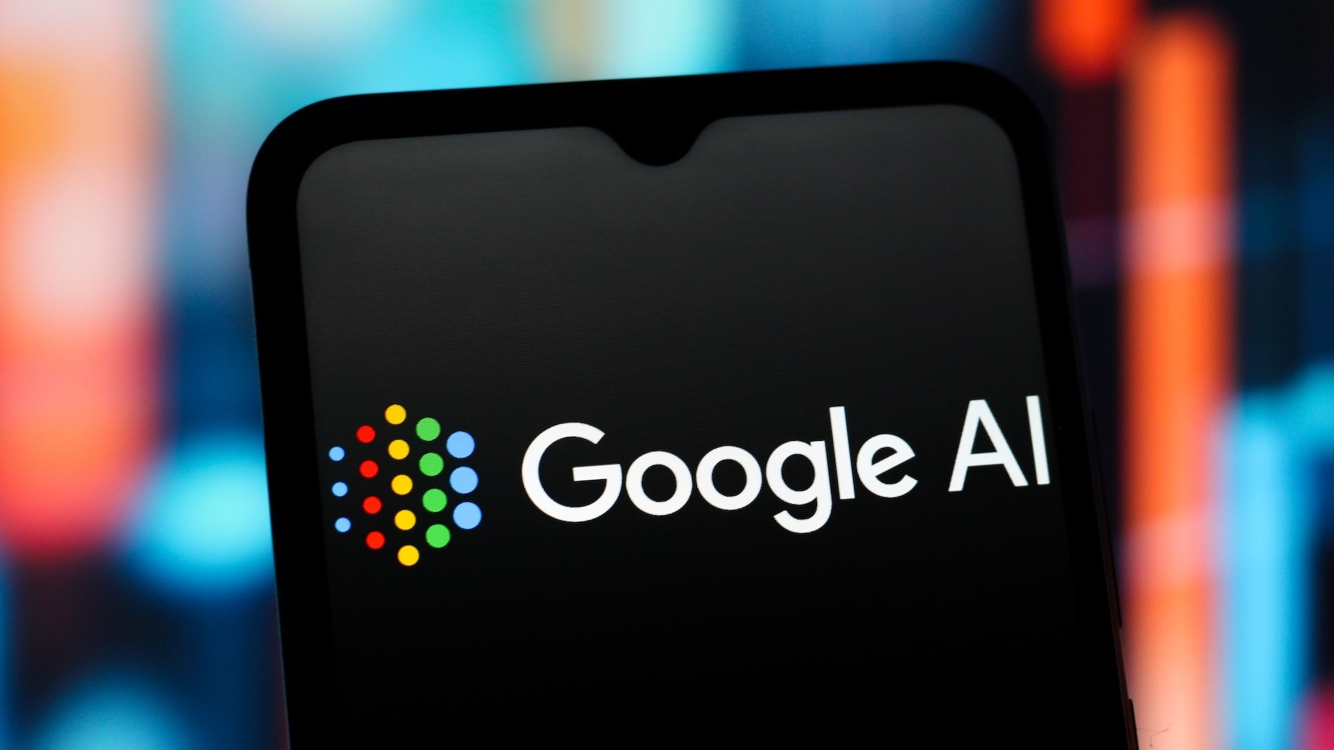 Google AI logo seen on smartphone screen.