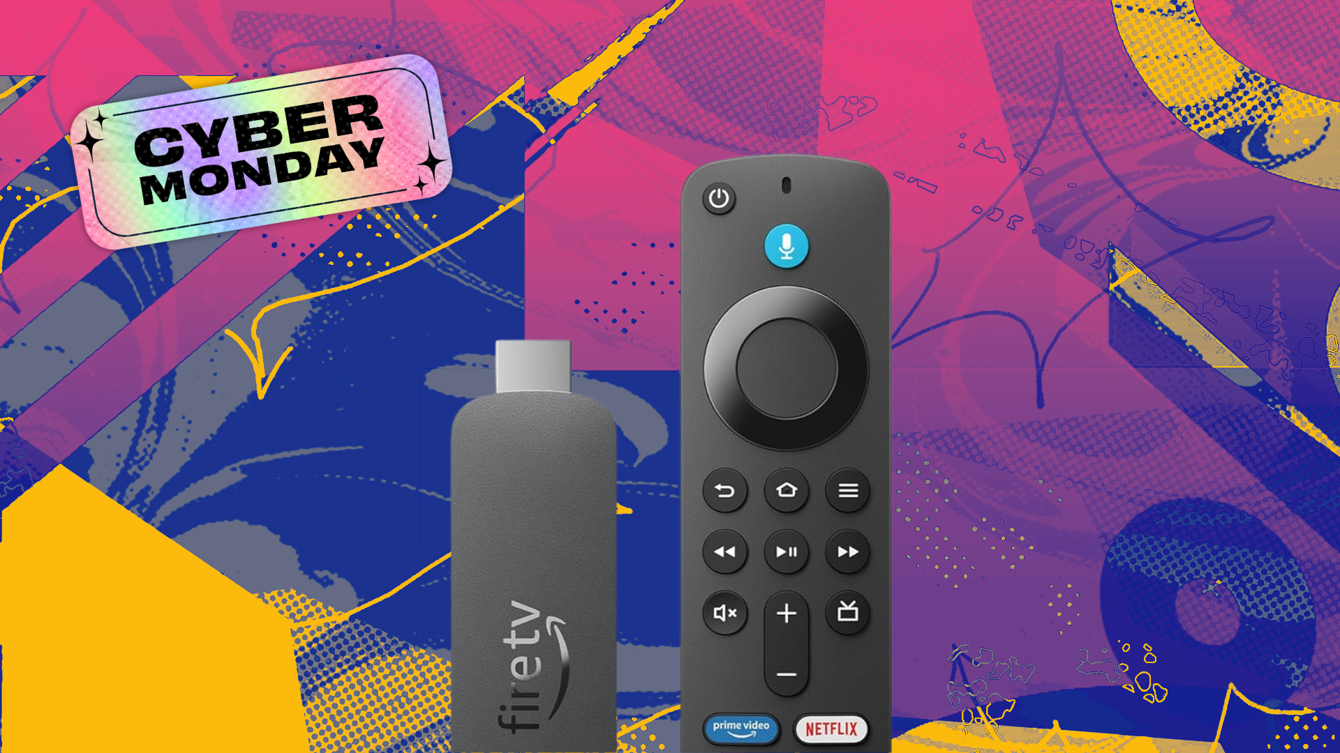 amazon fire tv stick on abstract background