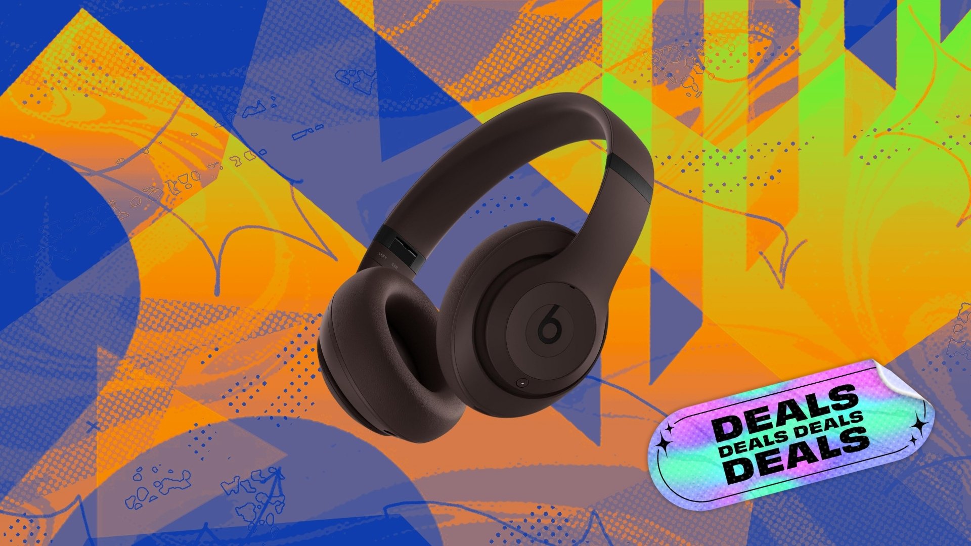 Beats headphones on Cyber Monday background