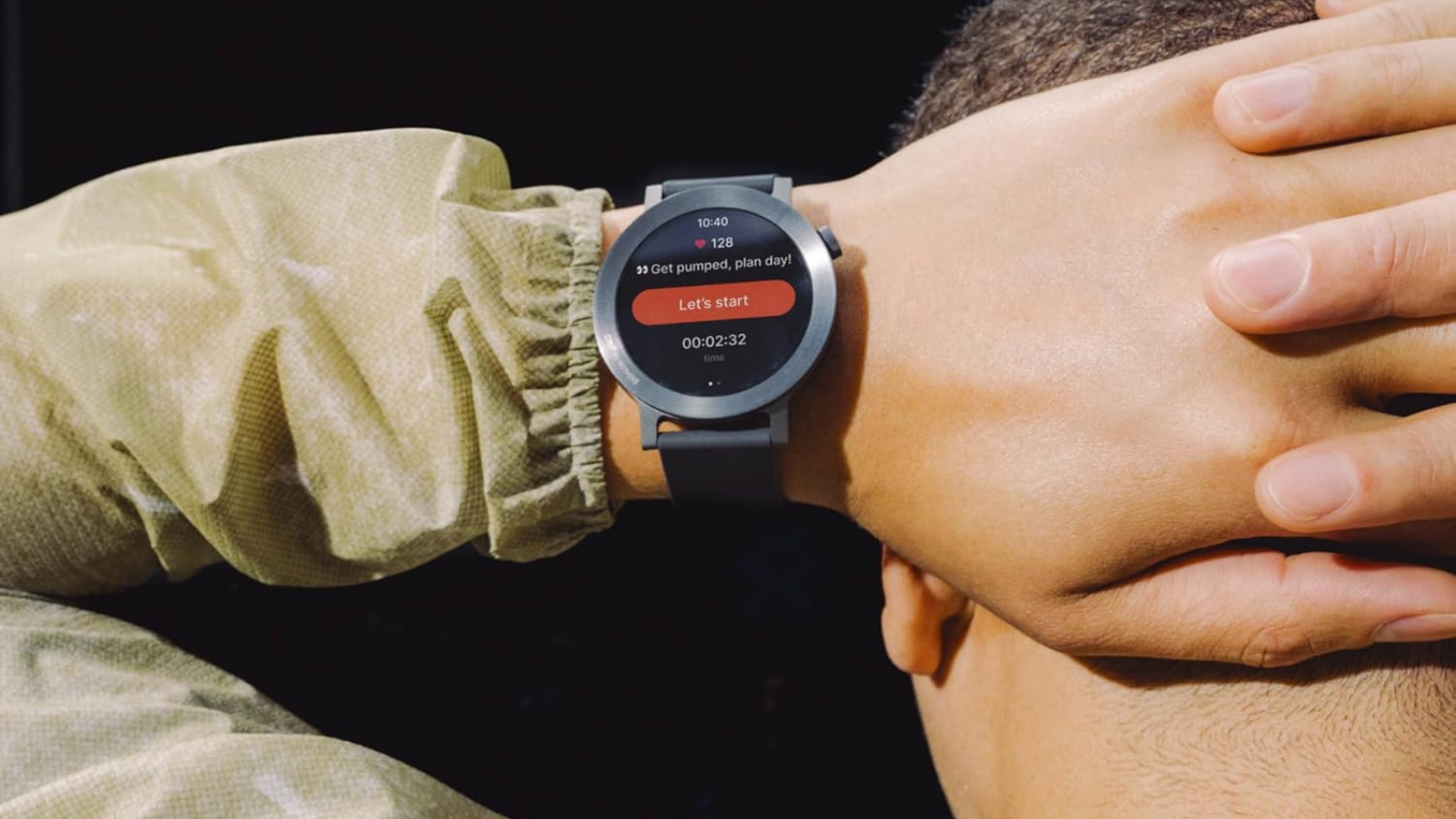 close up of man's wrist wearing CMF Watch 3 Pro