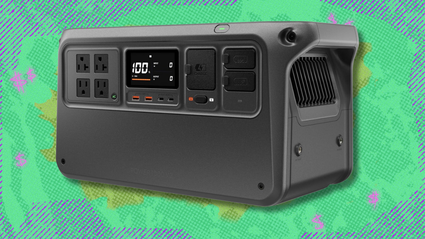 DJI Power 1000 V2 on green and light green abstract background