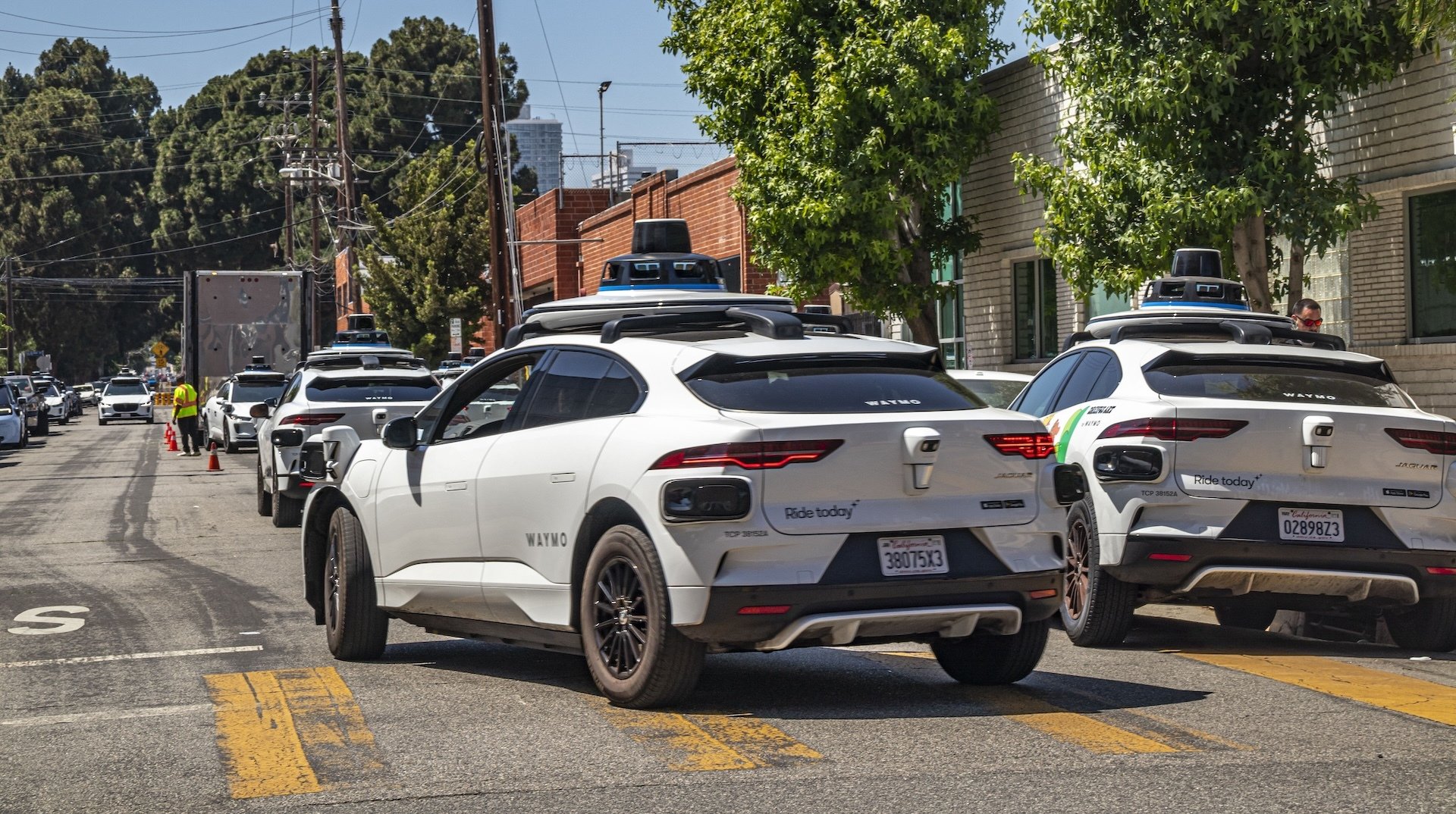 A Waymo car in Los Angeles