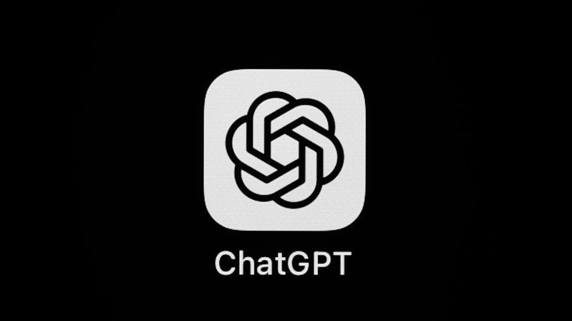 The ChatGPT app icon on a black background.