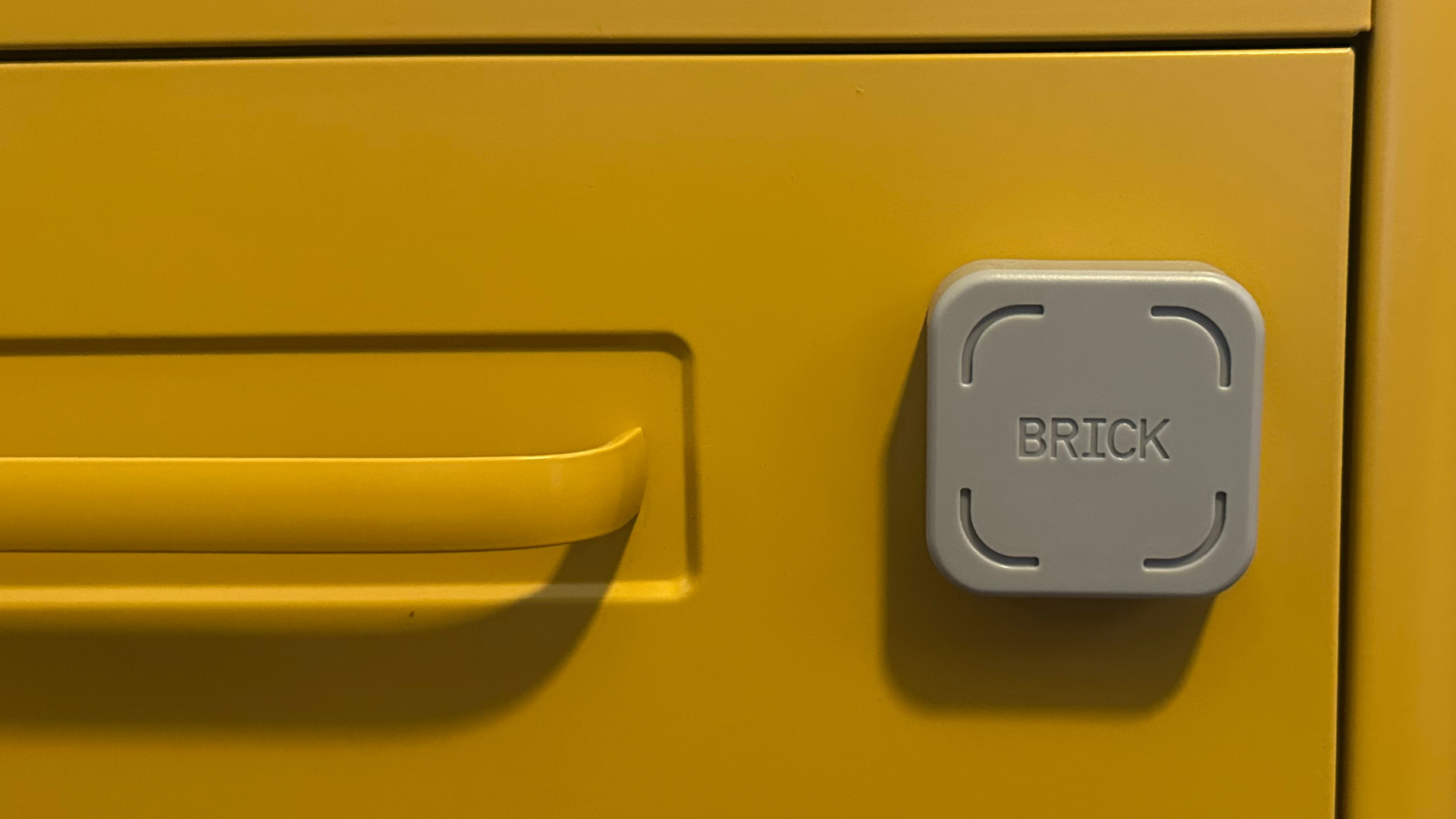 A Brick on a locker.