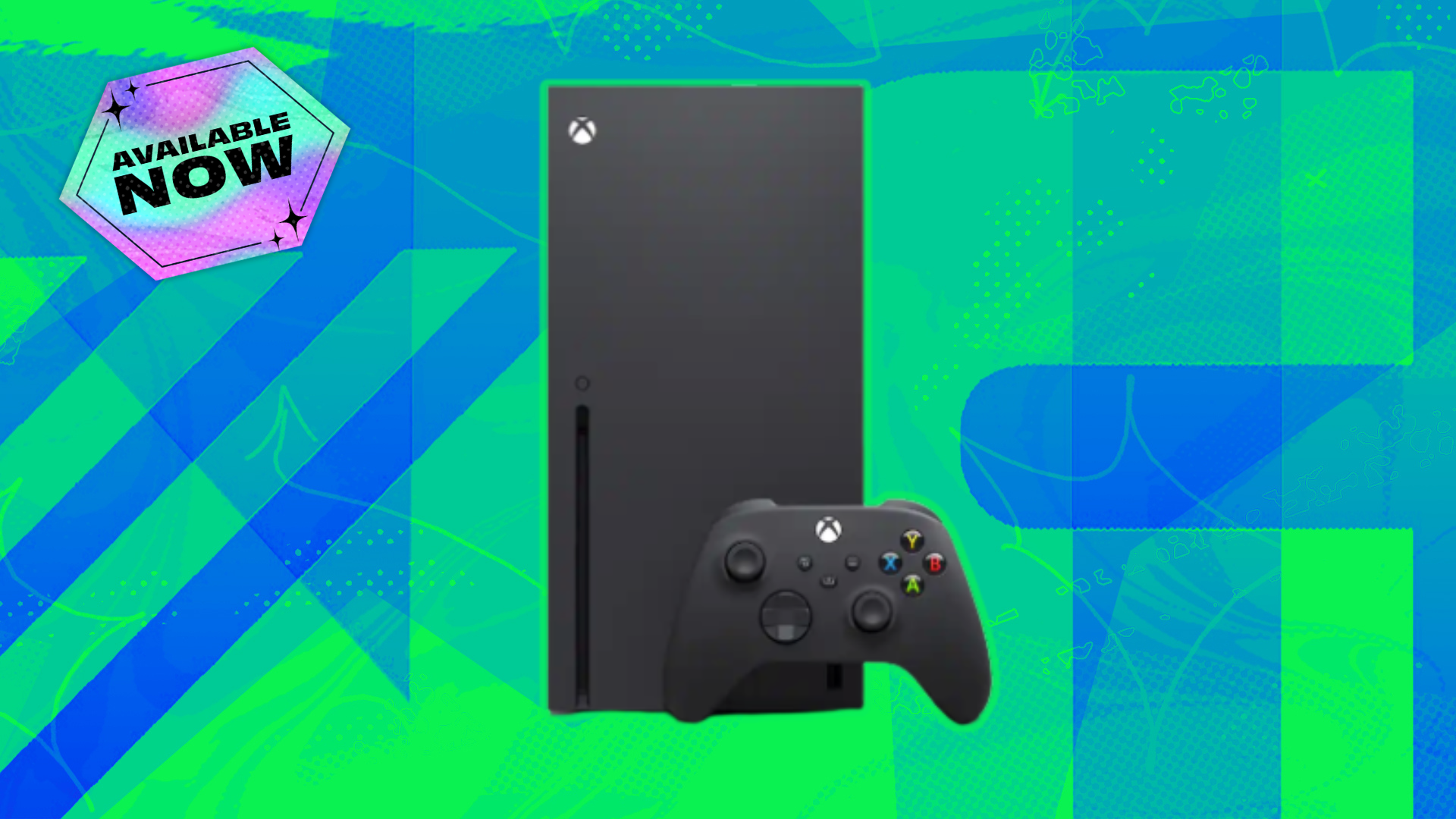 xbox series x on abstract background