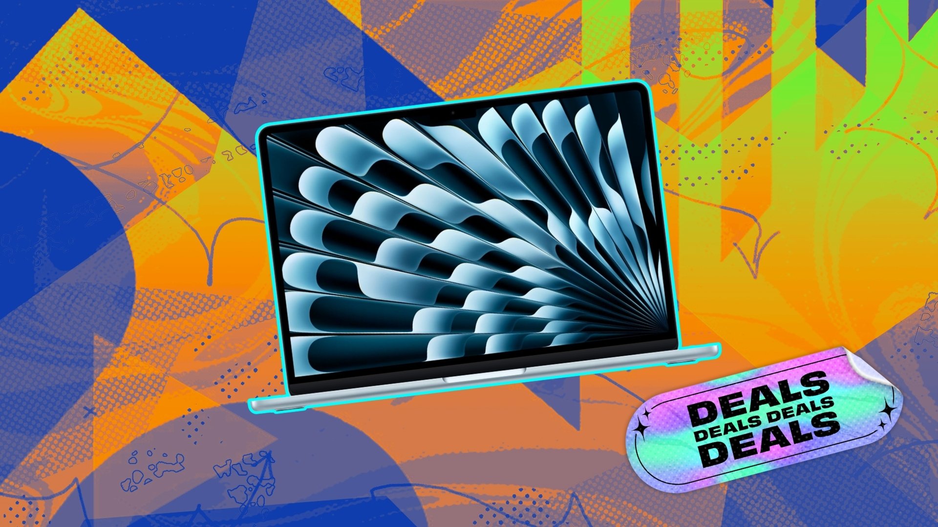 Apple MacBook on Cyber Monday background