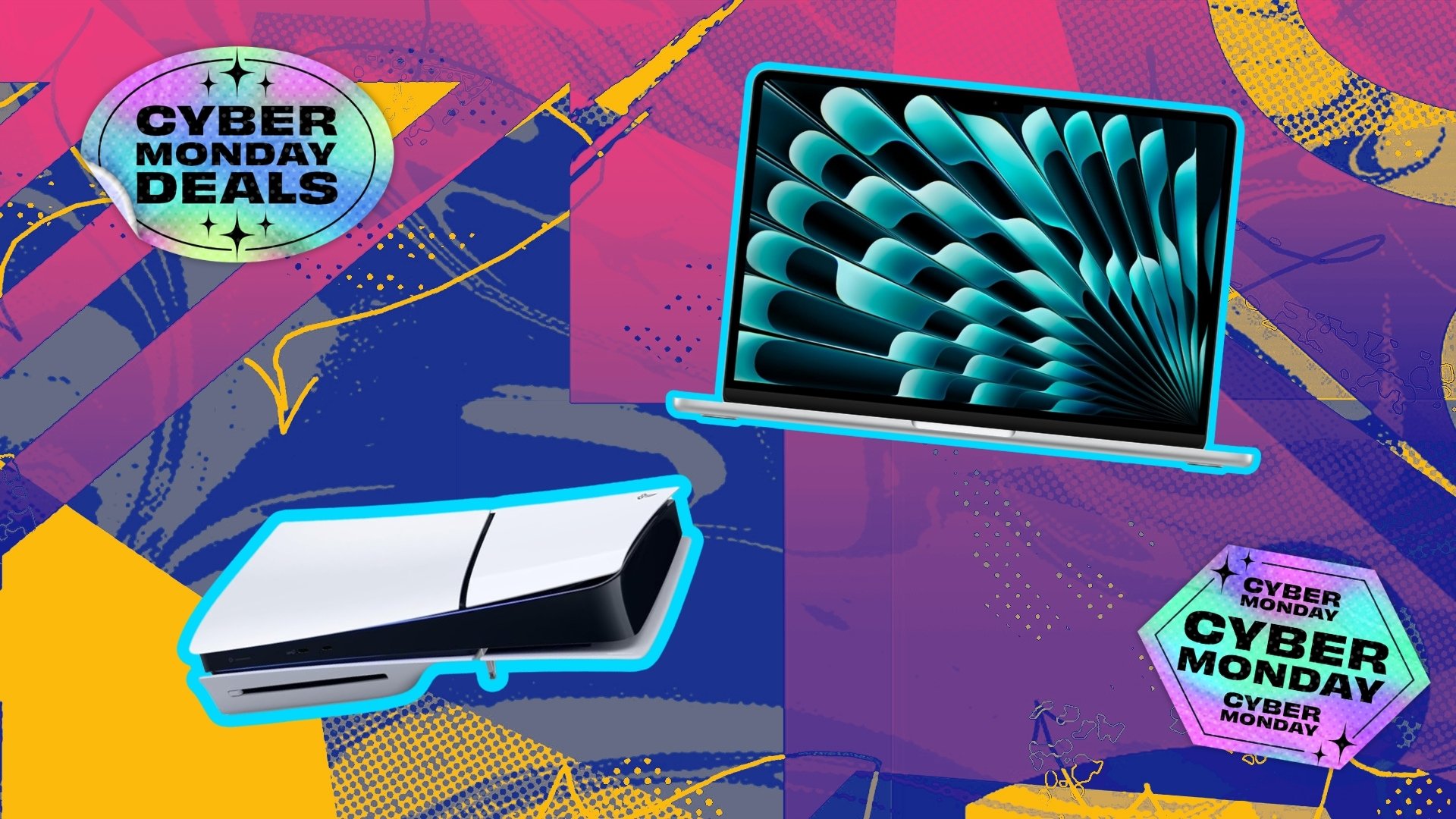 PlayStation and MacBook on Cyber Monday template