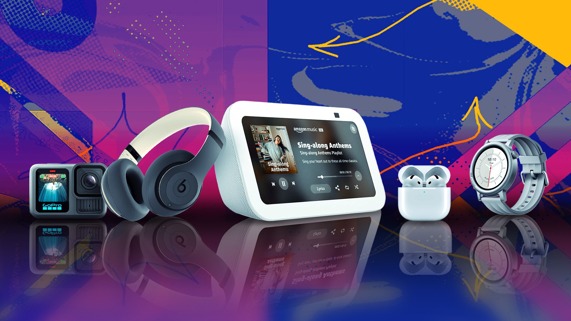 Cyber Monday products on Mashable background