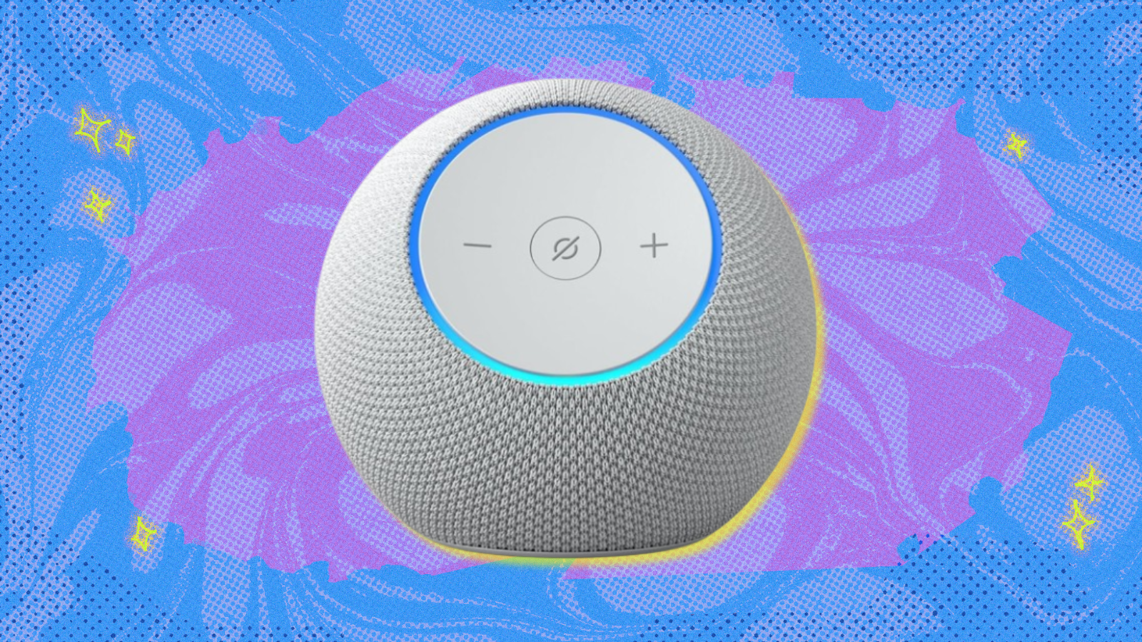 Amazon Echo Dot Max with colorful background