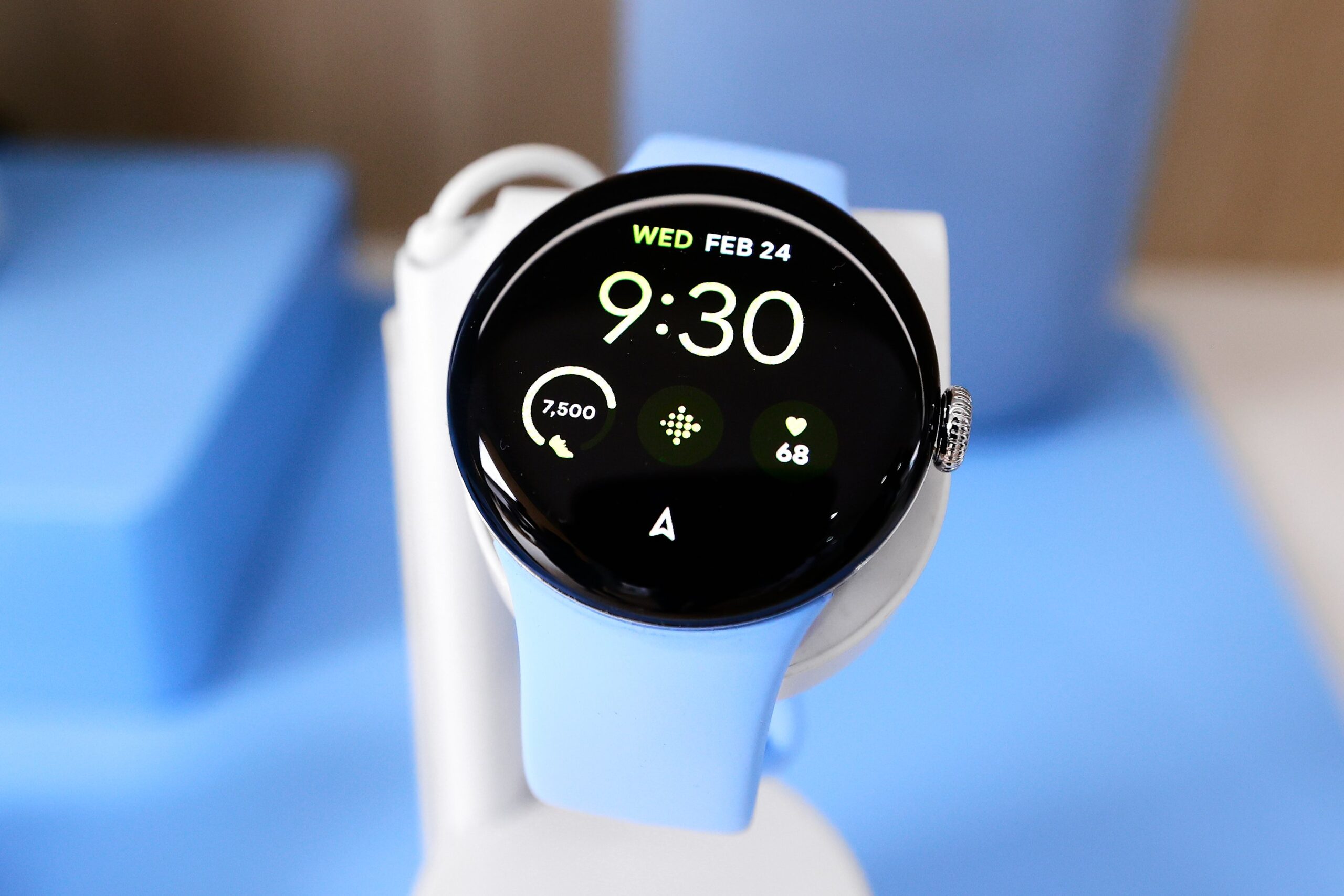 a pixel watch on display