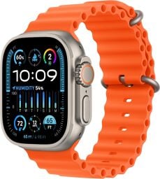 Apple Watch Ultra 2 with orange watch band
