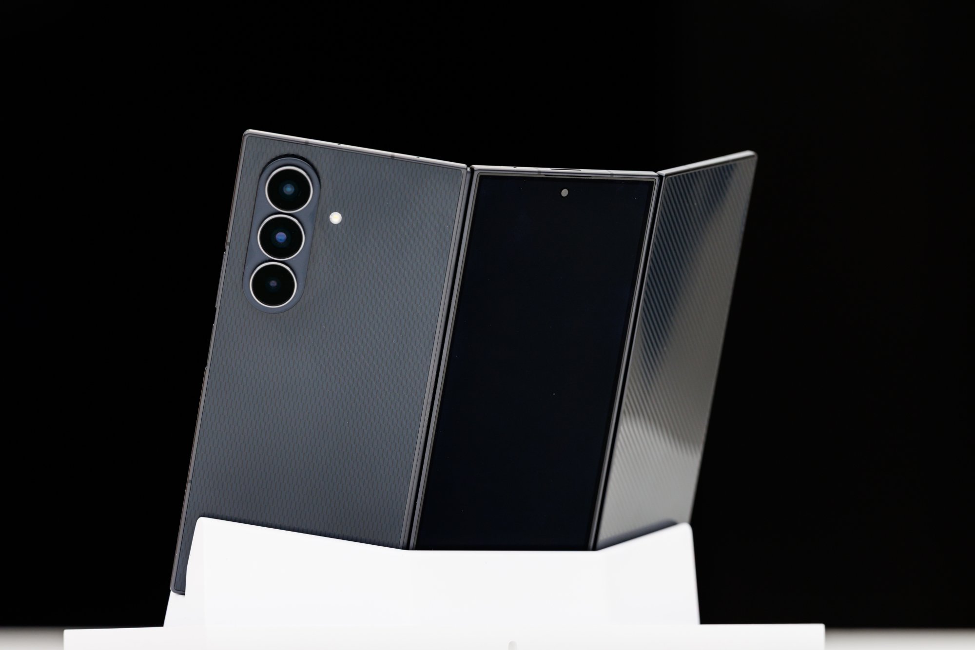 A Samsung Electronics Co. Galaxy Z TriFold smartphone on display during a media preview