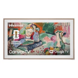 hisense 65-inch qled 4k s7n canvastv against a white background