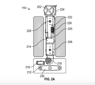 line drawing of example antenna module included with tesla's patent for a Vehicle Roof Assembly with Integrated RF Transparency for Electronic Module Consolidation