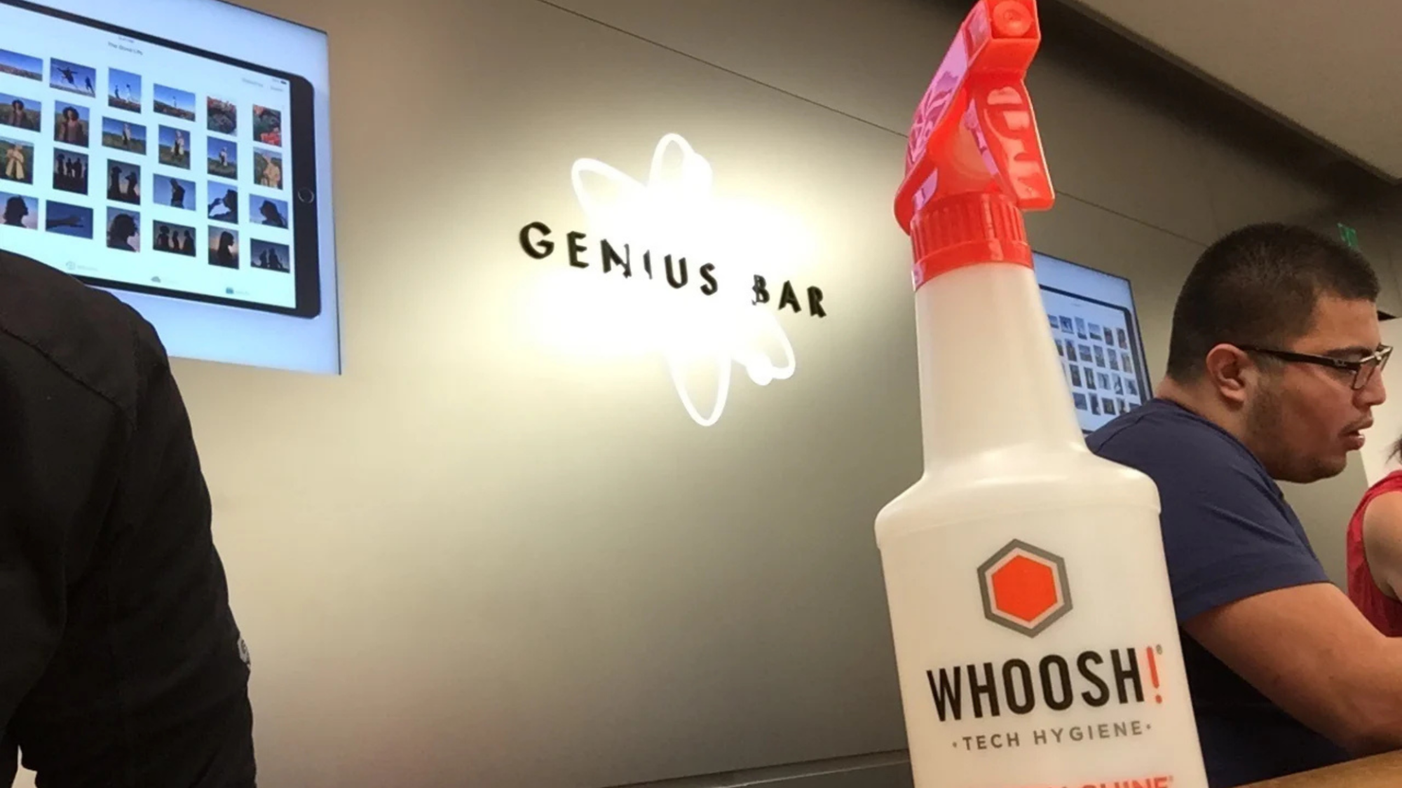 A bottle of Whoosh in the Apple Store