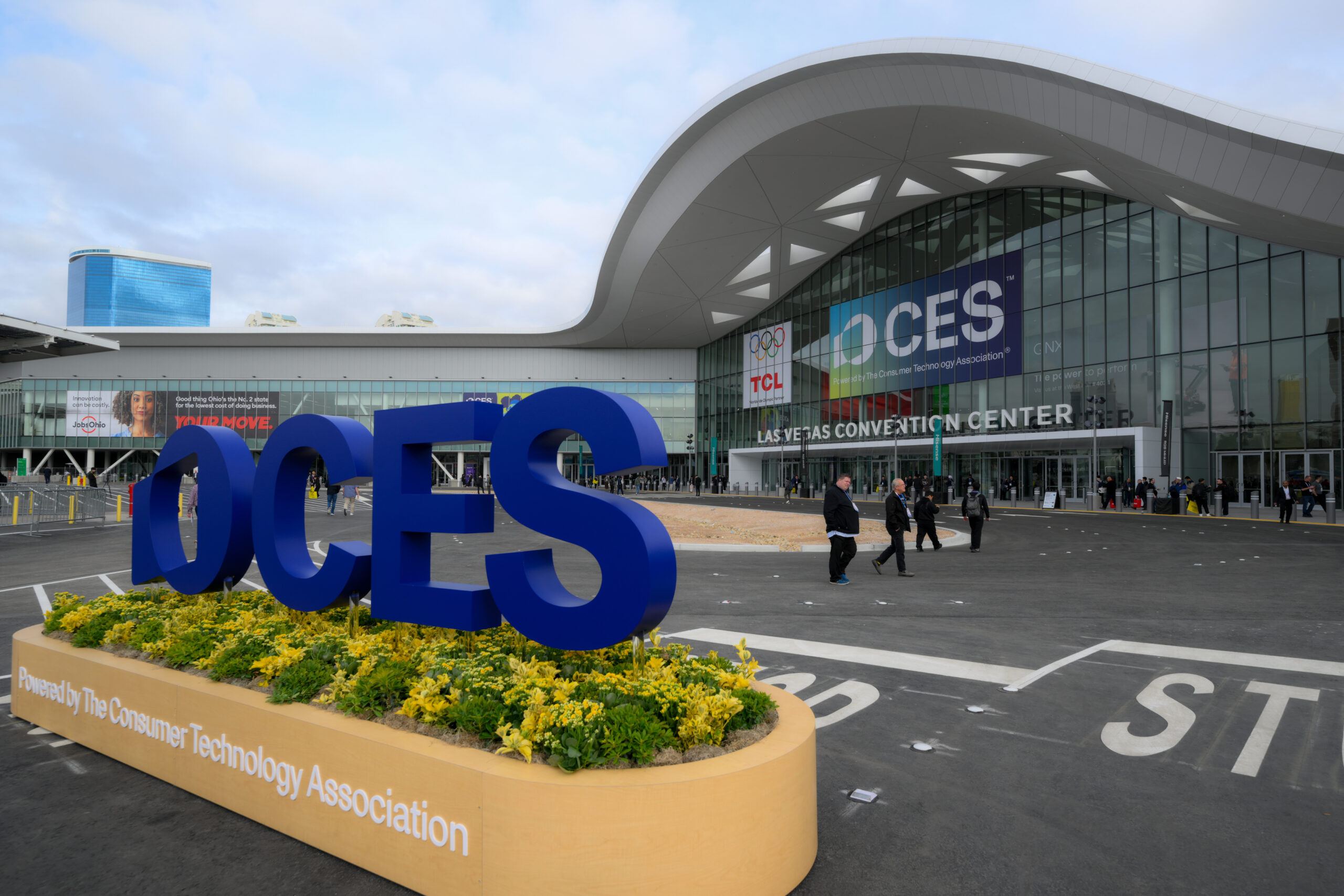the entrance to the convention center hosting CES