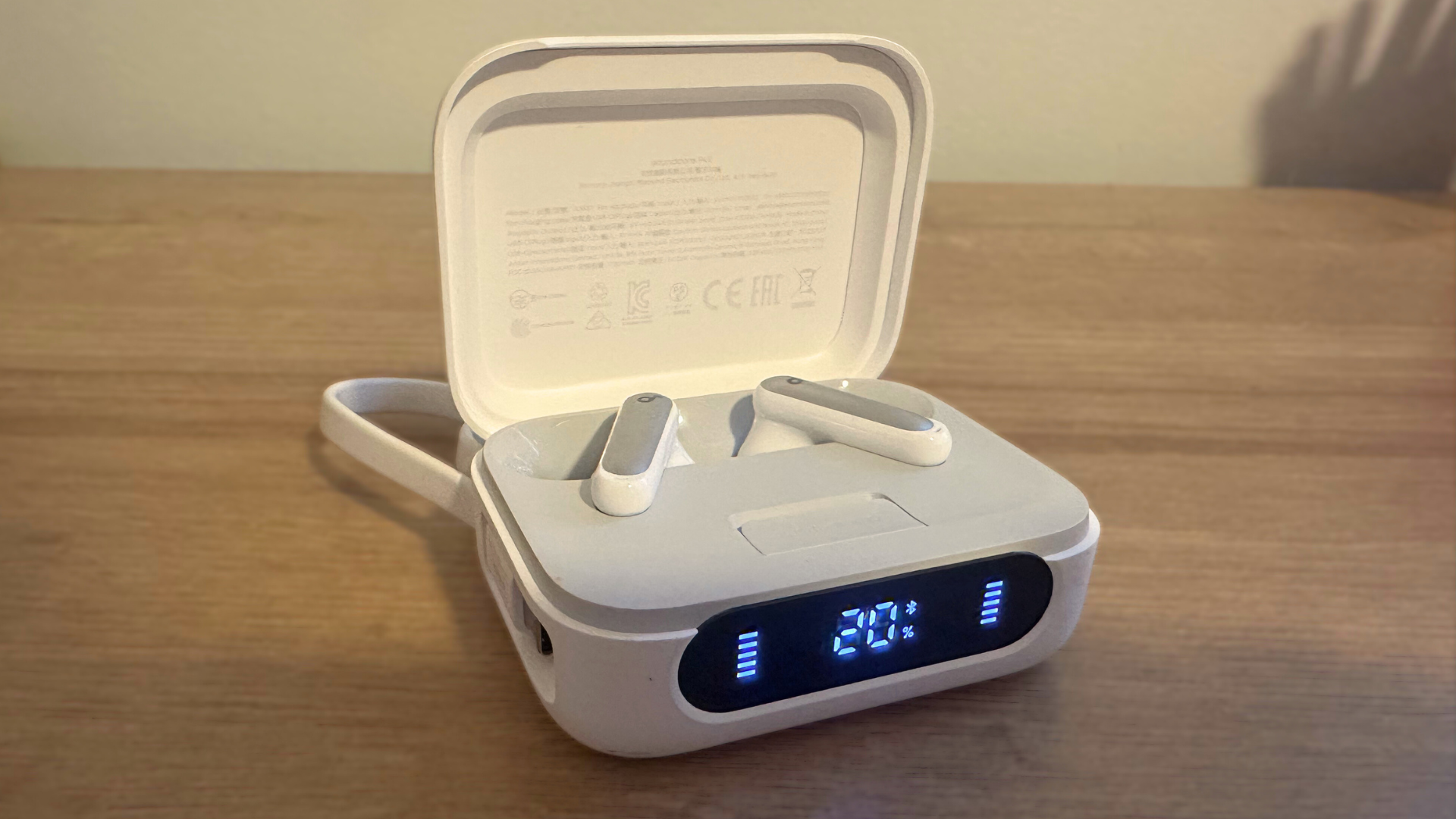 A pair of Soundcore P41i earbuds