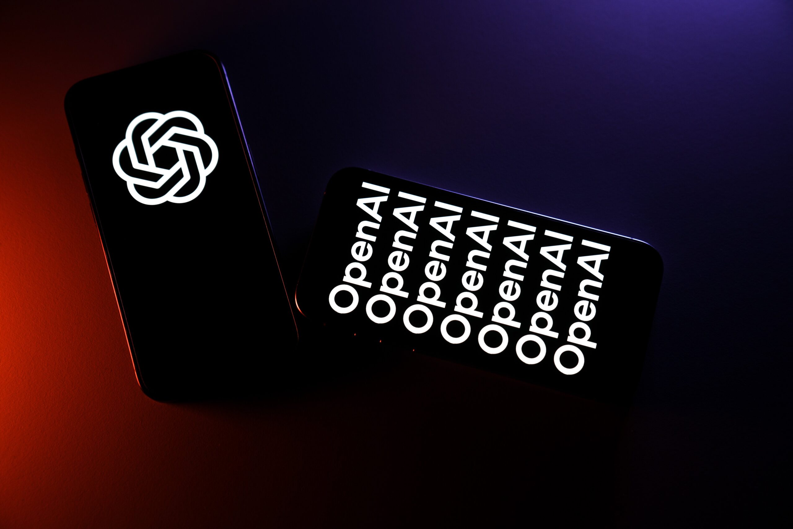 openai logo on phones