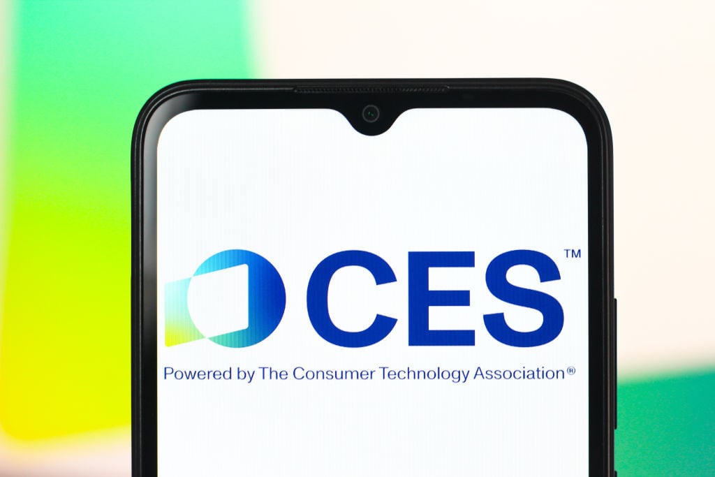 Consumer Electronics Show logo on smartphone screen