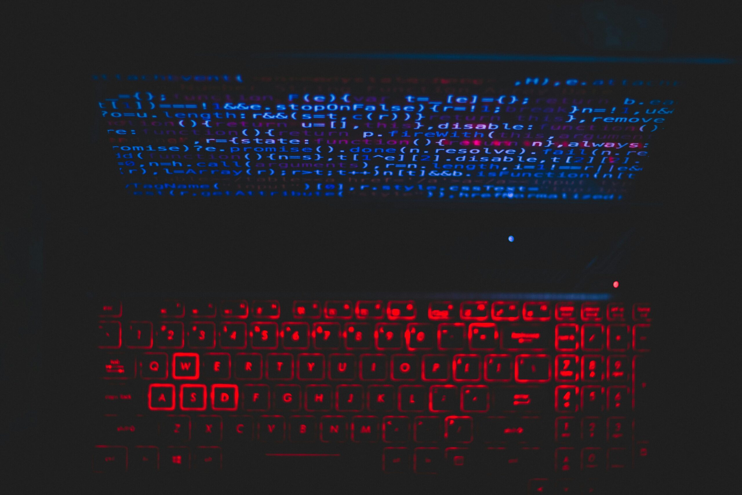 Lit up laptop