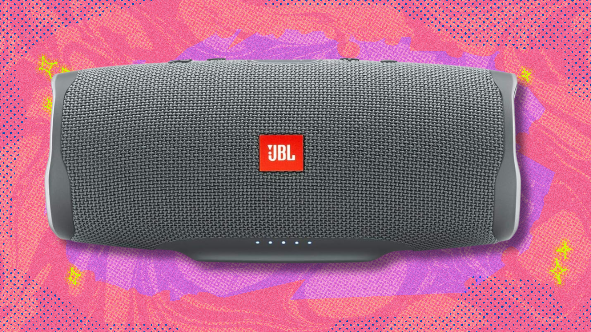 JBL Charge 4 on pink and light pink abstract background