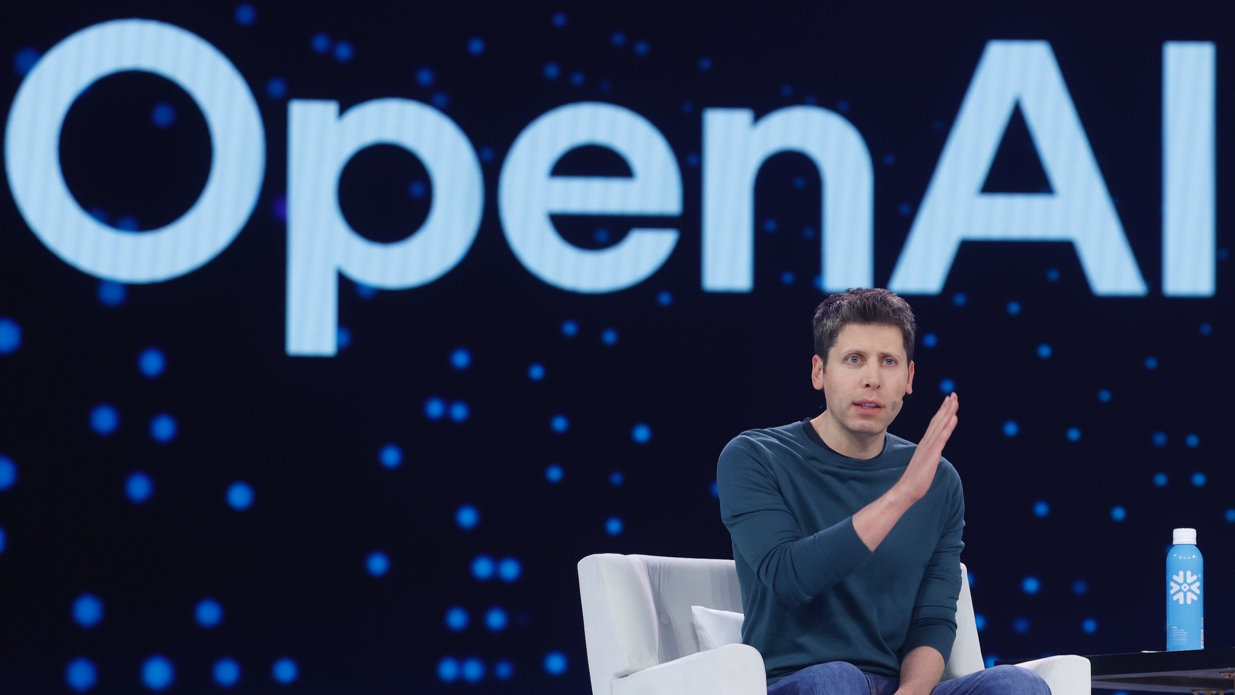 Open AI CEO Sam Altman speaks during Snowflake Summit in San Francisco in June 2025.