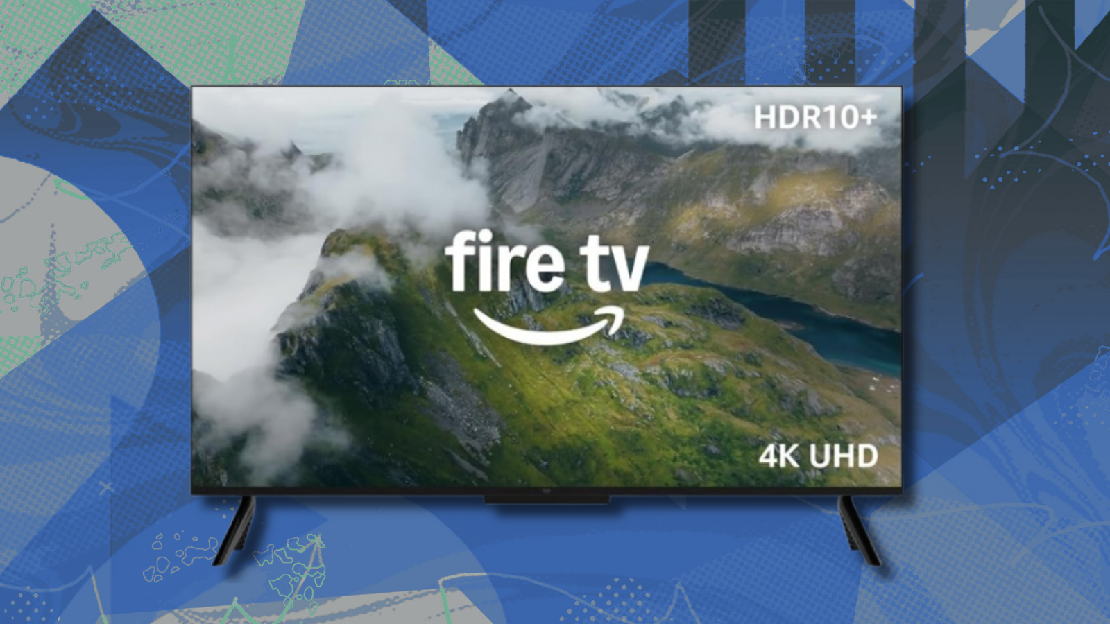 Amazon 55-inch 4-Series Fire TV with abstract background