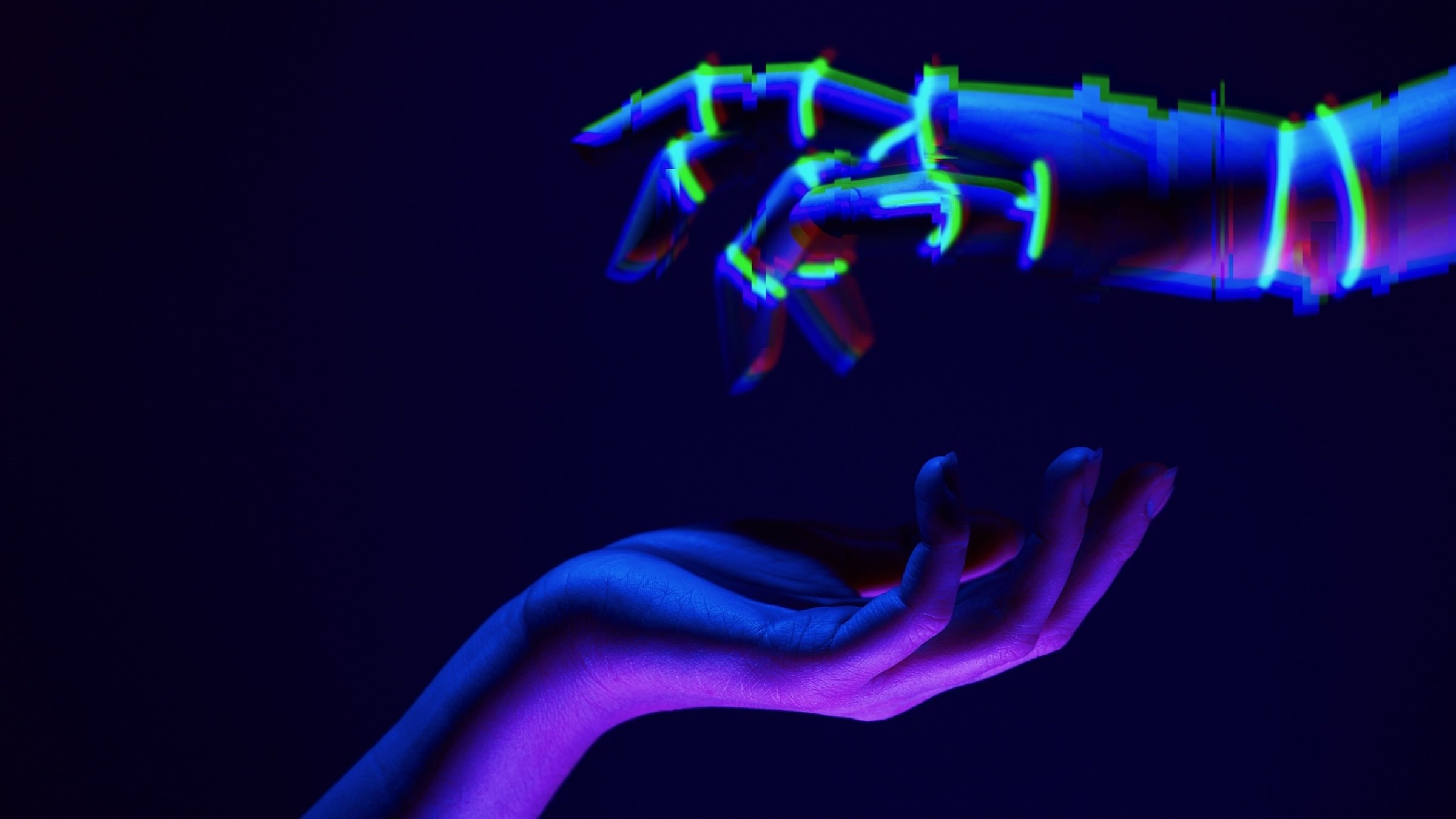 Two digitally animated hands.