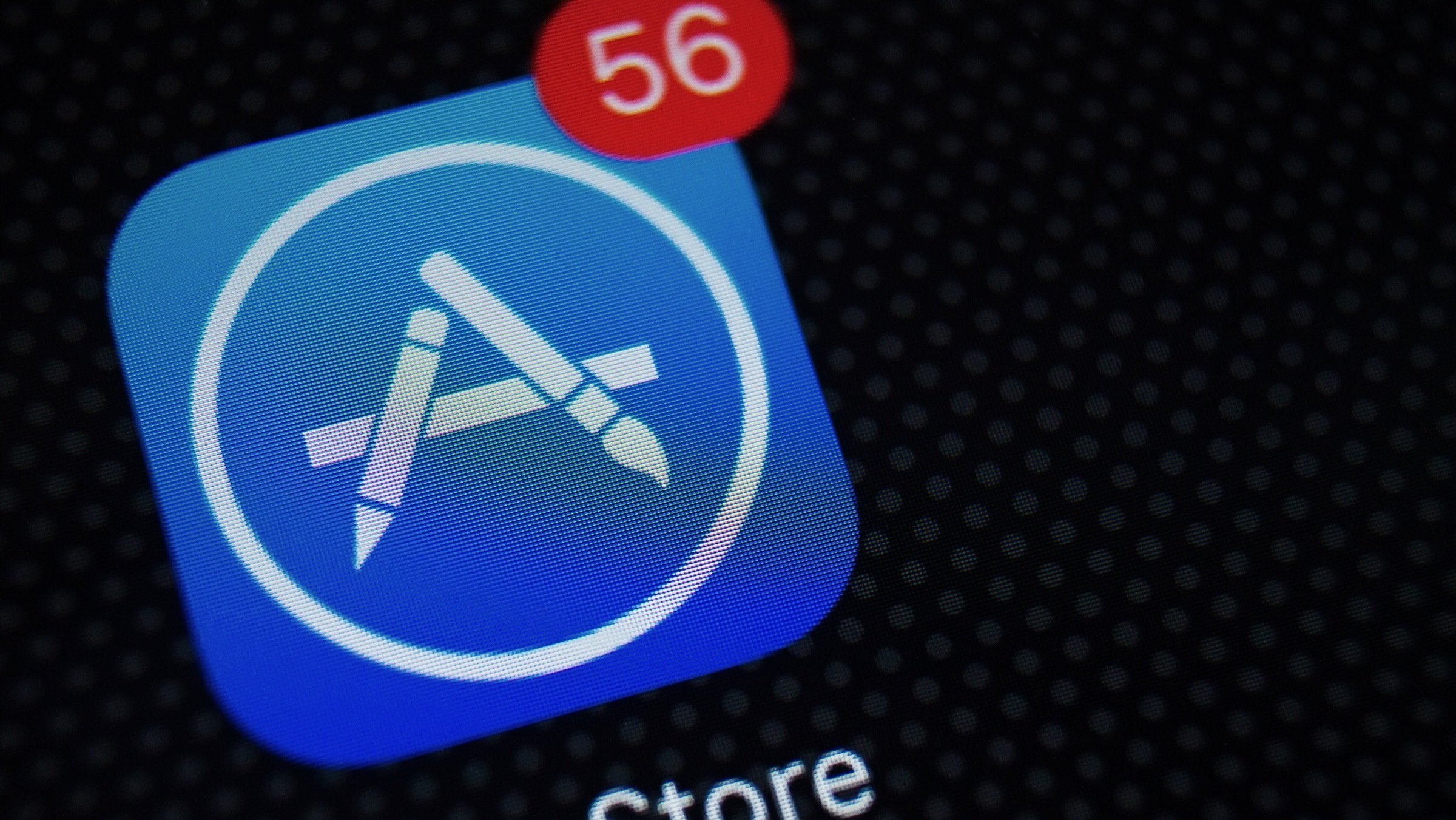 close-up view of apple app store logo on screen