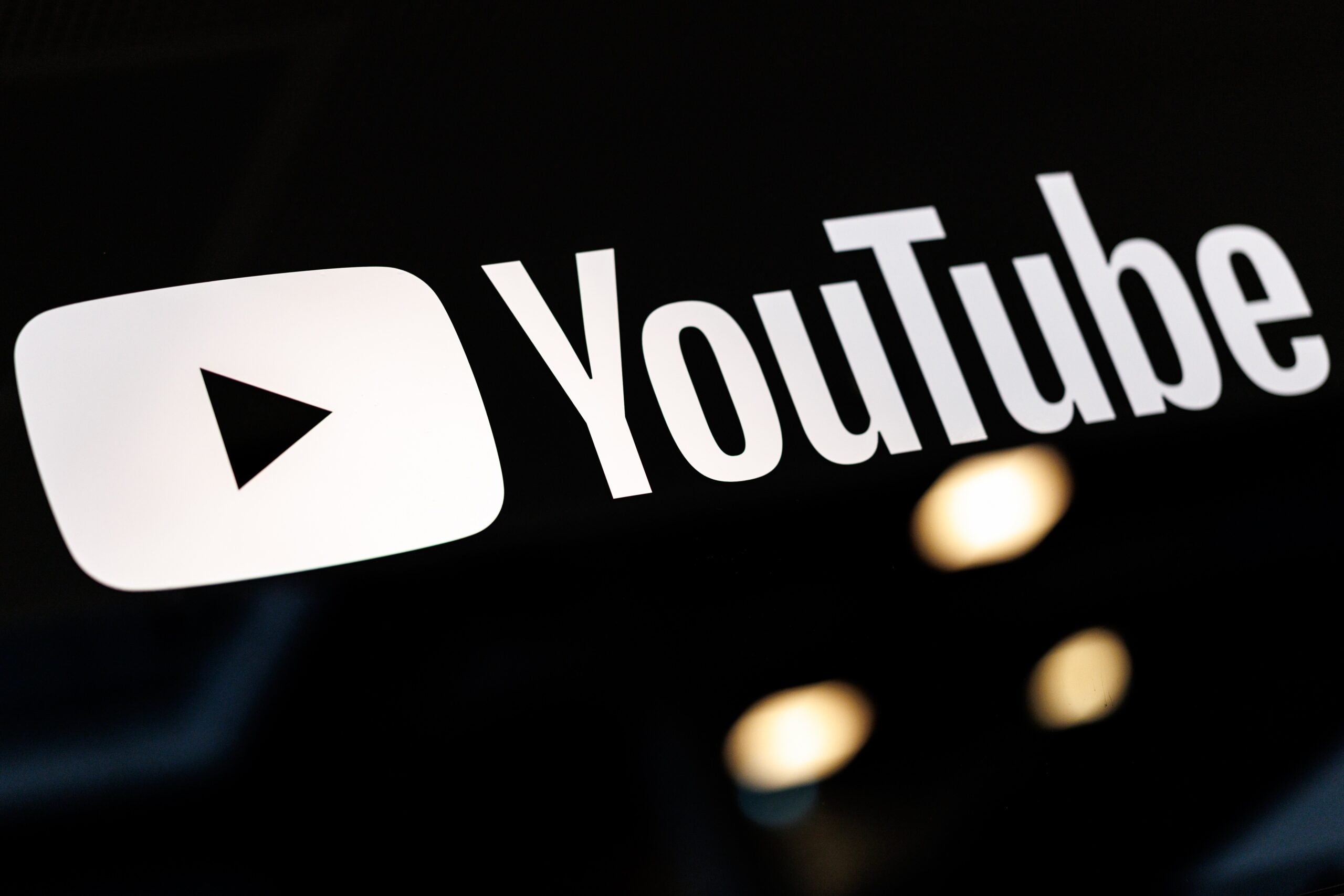 youtube logo on black background