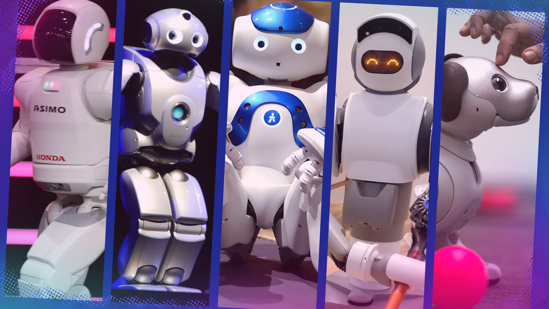 Five images of robots at CES.