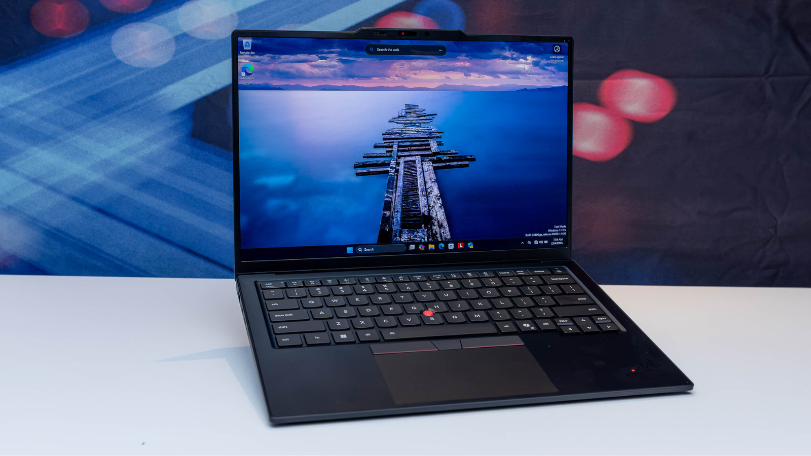The Lenovo ThinkPad X1 Carbon Gen 14 Aura Edition at CES 2026.