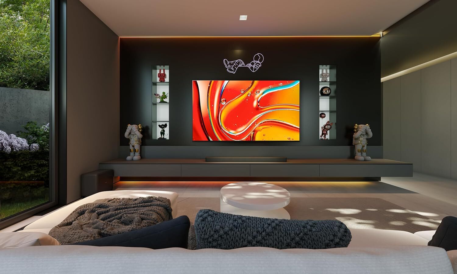 Sony Bravia 7 TV mounted on wall in living room