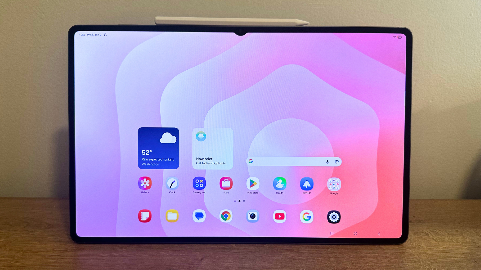 A Samsung Galaxy Tab S11 Ultra on a table