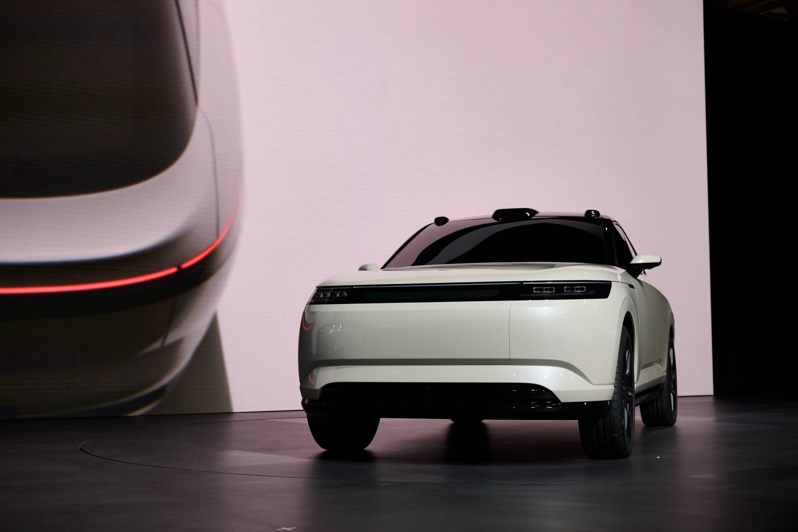 The Sony Honda Mobility Inc. Afeela prototype electric vehicle unveiled during the 2026 CES event in Las Vegas