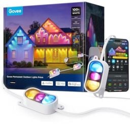 Govee Permanent Outdoor Lights Prism, 100ft with 36 Triple-Color Lighting Heads, 100+ Scene Modes, Up to 60lm for Outdoor Decor, IP68 Waterproof, Works with Alexa, Google Assistant & Matter, White