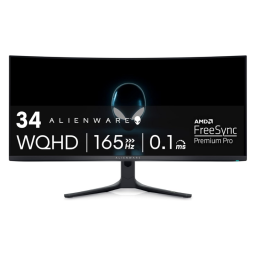 Alienware AW3423DWF QD-OLED gaming monitor on white background