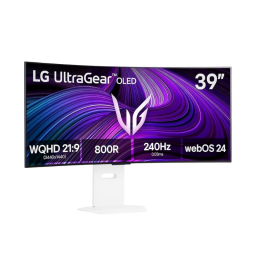 LG 39GX90SA-W 39-inch Ultragear OLED Curved Gaming Monitor on white background