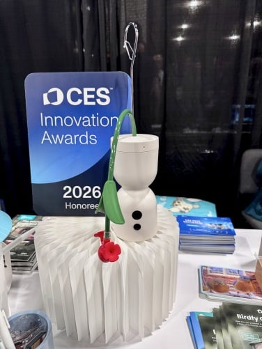 Birdfy Hum Bloom on display at CES 2026