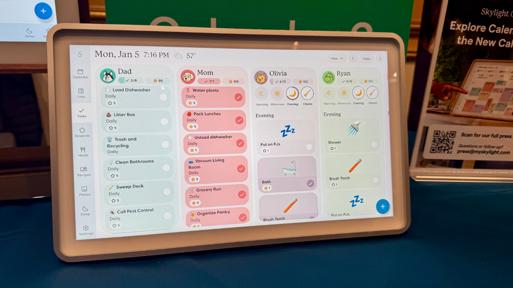 The Skylight Calendar 2 at CES 2026.