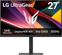 The LG 27G640A-B 27-inch Ultragear QHD gaming monitor on a white background