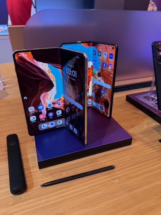 Motorola Razr Fold on display at CES